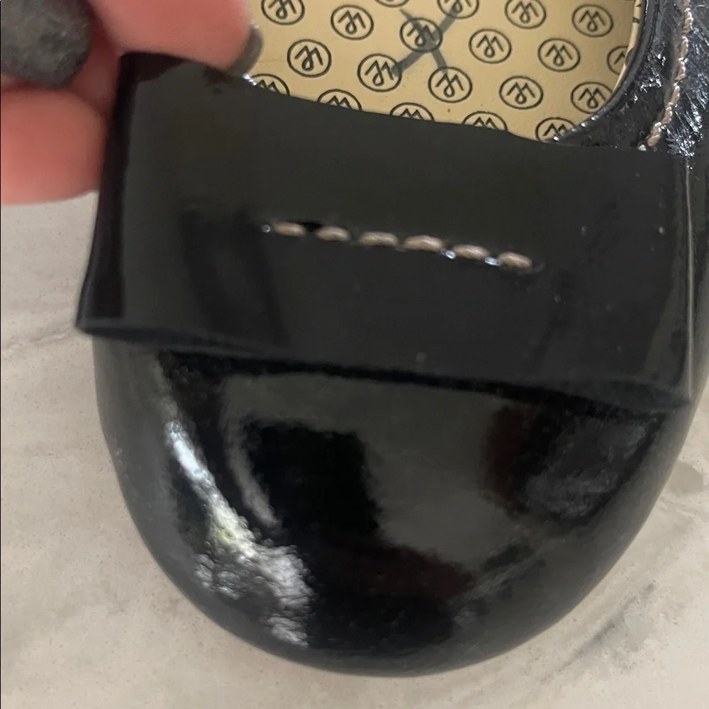 Martin + Osa black patent leather bow ballet flats size 7